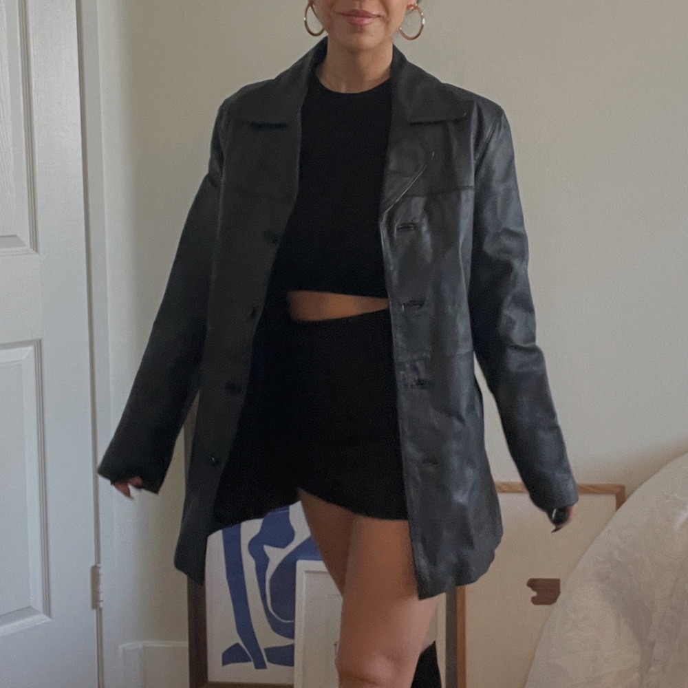 Vintage genuine leather blazer. Fits like a small/medium
